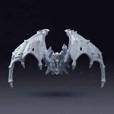 chaos wings backpack - 2 3d print night lords daemon bat space marine 3d print model - Mito3D
