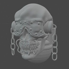 caótico muerte metal señor juego caos cabeza 40k cráneo millón personas espacio marina 3d print model - Mito3D