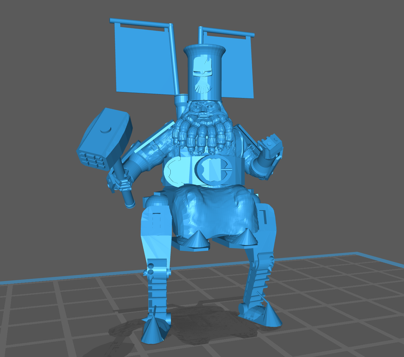caótico anão senhor caos chorf chapéu alta robo legs anões 3D print model - Mito3D
