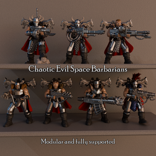 chaotic evil space barbarians Game jarhead 41k 31k chaos legion 3d print model - Mito3D