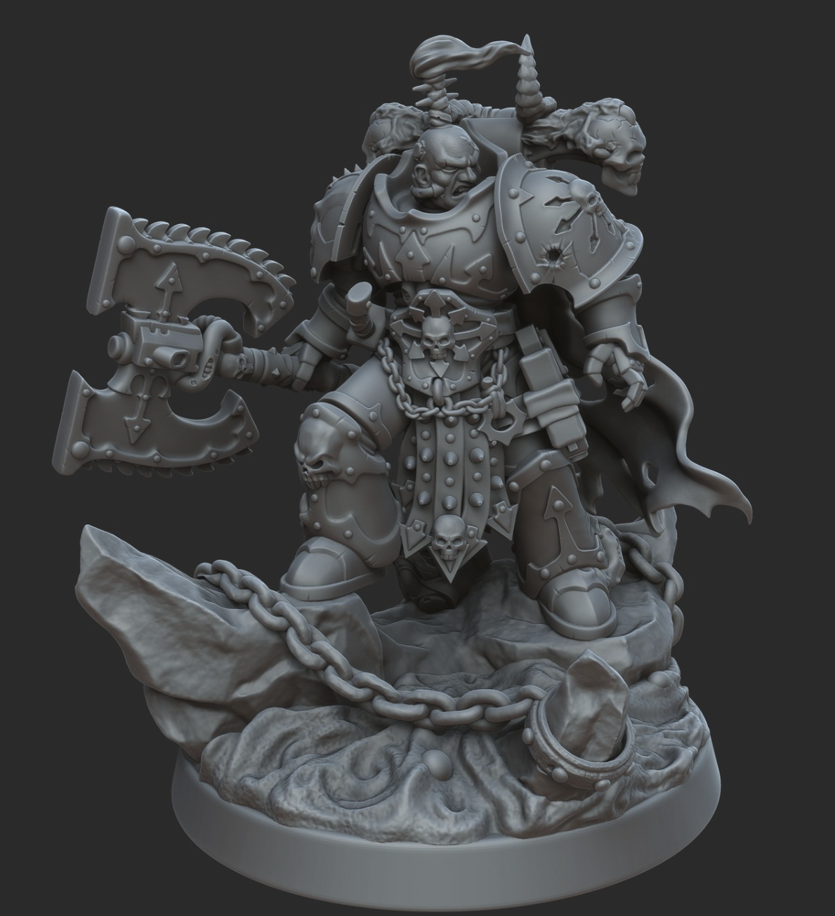 chaotic lord hammer of war chaos 3D print model - Mito3D