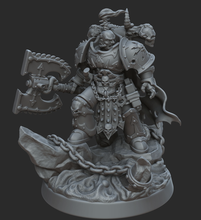 chaotic lord hammer of war chaos 3d print model - Mito3D