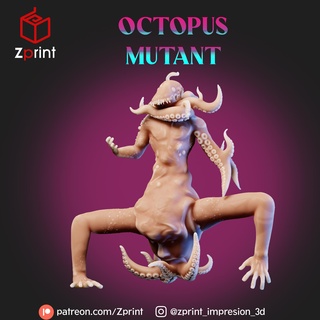 chaotic mutant abominations' set - octopus chaos abomination dnd d&d dungeons dragons miniature tabletop game 32mm presupported monster fantasy halloween spooky 3d print model - Mito3D