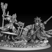 chaotic sorcerer holy knight warrior diorama presupported warhammer warhammer 40k space marines inquisition grey knights tabletop gaming hobby games miniatures minis warriors sci-fi warriors conversion parts bits thousand sons