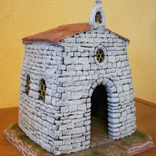 chapelle de la crèche provençale art pierre provence nativité santon modèle l'église 3d print model - Mito3D