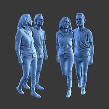 personnage figure famille p02 art Humain homme figurine corps 3d print model - Mito3D