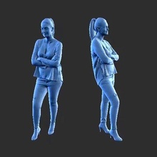 personaje figura niña f02 Arte humano hombre minifigura cuerpo personas hembra 3d print model - Mito3D