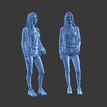 personaje figura niña w01 Arte humano hombre minifigura cuerpo personas hembra 3d print model - Mito3D