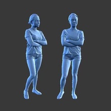 personaje figura niña w02 Arte humano hombre minifigura cuerpo personas hembra 3d print model - Mito3D
