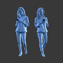 personaje figura niña w03 Arte humano hombre minifigura cuerpo personas hembra 3d print model - Mito3D