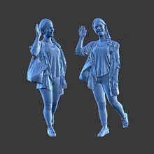 personaje figura niña w12 Arte humano hombre minifigura cuerpo personas hembra 3d print model - Mito3D