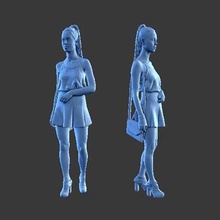 personaje figura niña w18 Arte humano hombre minifigura cuerpo personas hembra 3d print model - Mito3D