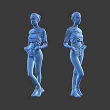 personaje figura niña w19 Arte humano hombre minifigura cuerpo personas hembra 3d print model - Mito3D
