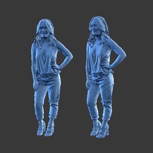 personaje figura niña w22 Arte humano hombre minifigura cuerpo personas hembra 3d print model - Mito3D