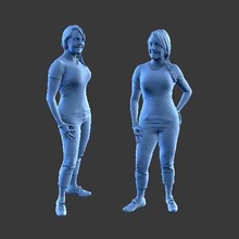 personaje figura niña w23 Arte humano hombre minifigura cuerpo personas hembra 3d print model - Mito3D