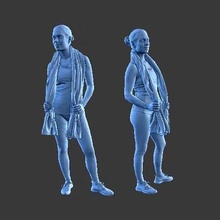 personaje figura niña w30 Arte humano hombre minifigura cuerpo personas hembra 3d print model - Mito3D