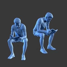 personaje figura sentar s02 Arte humano hombre minifigura cuerpo personas 3d print model - Mito3D