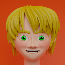 personnage tête crâne poilu visage 3d print model - Mito3D