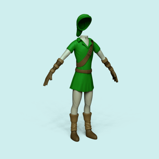 character outfit inspired link - legend zelda fashion skin costume nintendo clothing clothes 3D print model - Mito3D