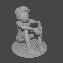 character pen pot seated figure 3d print model - Mito3D