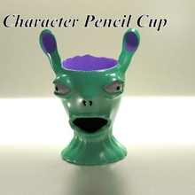 character pencil cup holder home fun desk useful office 3d print model - Mito3D