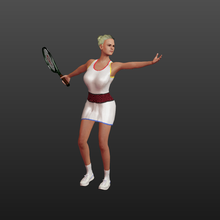 karakter KADIN oynama tenis Kadın spor 3d print model - Mito3D