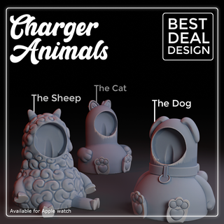 şarj cihazı hayvanlar elma izlemek hayvan belge destek köpek kedi koyun Şirin ev dekor ayakta durmak oyuncak 3d print model - Mito3D