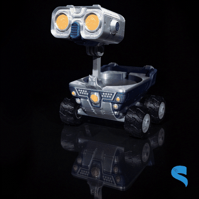caricatorebot spazio universo robot caricabatterie fili titolare supporto gadget 3d print model - Mito3D