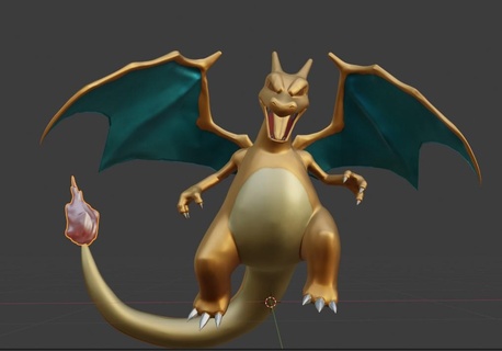 charizard bataille position v1 Pokémon dragon 3d print model - Mito3D
