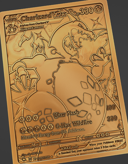 charizard carte Pokémon art anime manga soulagement Jeu nintendo jeu cartes 3d print model - Mito3D