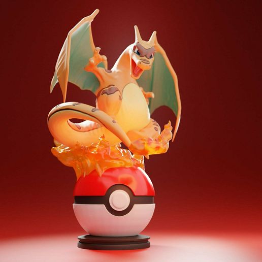 charizard clone - flaming pokemon pikachu pokeball poke ball charmander glumanda glurak 3D print model - Mito3D