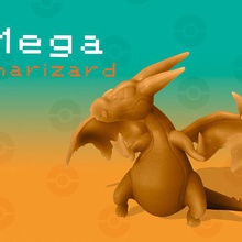 charizard mega jogo charmander charmeleon bonito pokemon figuras ir brinquedo de acessórios 3d print model - Mito3D