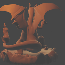 Charizard pok seg Pokémon Pokebola base desenho animado 3d print model - Mito3D