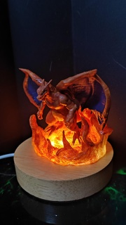 charizard pokemon fuego Arte continuar juegos impresión modelo lámpara 3d print model - Mito3D