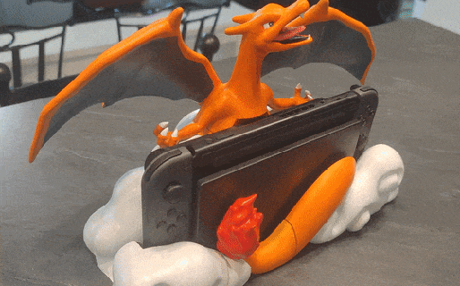 charizard stand nintendo switch classic oled pok mon dracaufeu joy con support decoration gamer 3d print model - Mito3D