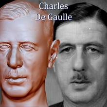 charles gaulle büstü sanat erkek karakter insan adam yüz baş memur paris Başkan vatansever İkinci Dünya Savaşı II tarih savaş genel francois Fransa degaulle 3d print model - Mito3D