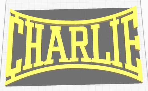 charlie logo boxeo nombre 3d print model - Mito3D