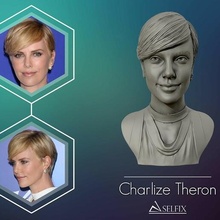 charlize Theron 3d Porträt Skulptur drucken Modell Büste weiblich Charlize Statue Kunst Zahl Frau Skulpturen 3d print model - Mito3D