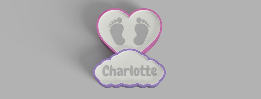 charlotte's name nightlight baby's room 3d print model - Mito3D