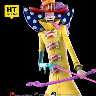 Carlotta pezzo anime figura resina stampa Wano buggy clown 3d print model - Mito3D
