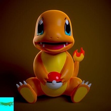 charmander Pokémon go pokebola brinquedo arte 3d print model - Mito3D