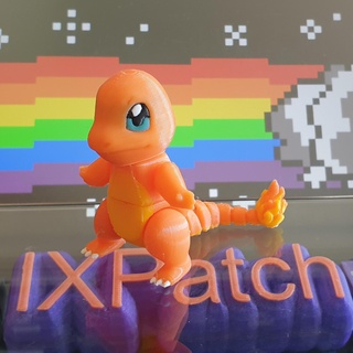 charmander - flexi articulated pok mon print place supports flexible moving jointed fire dragon lizard charizard charmeleon creature pokemon monster toy 3d print model - Mito3D