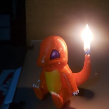 charmander candle art pokemon hitokage sail 3d print model - Mito3D
