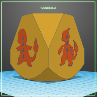 charmander géométrique camarade +méga Pokémon charizard géométrie 3d print model - Mito3D