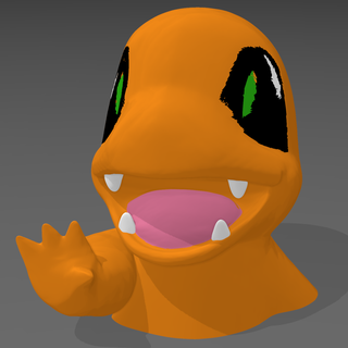 charmander head bust pokemon pok mon squirtle pikachu charizard low poly people creatures 3d print model - Mito3D