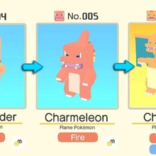 charmander its evolutions 8-bits game luifer pokemon guest pokemonquest 3d print model - Mito3D