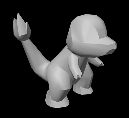 charmander lowpoly pokémon spiel niedrige polypokemon poly glumandapokémon sammlung 3d print model - Mito3D