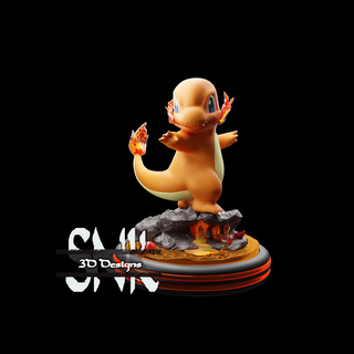 charmander Patreons Statue Anlasser pokemonstarter Pokémon Bulbasaur spritzen Zahl 3d print model - Mito3D