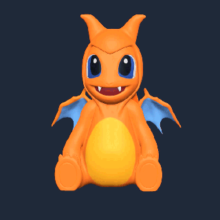 charmander Pokémon Pikachu esquilo pokebola bebê fantasia fofa itsbirdy game Boy arte 3d print model - Mito3D