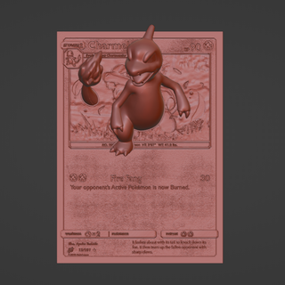 charmeleon - 3d 4d card fan custom printing file pokemon toy print stl art gen one charizard 3d print model - Mito3D